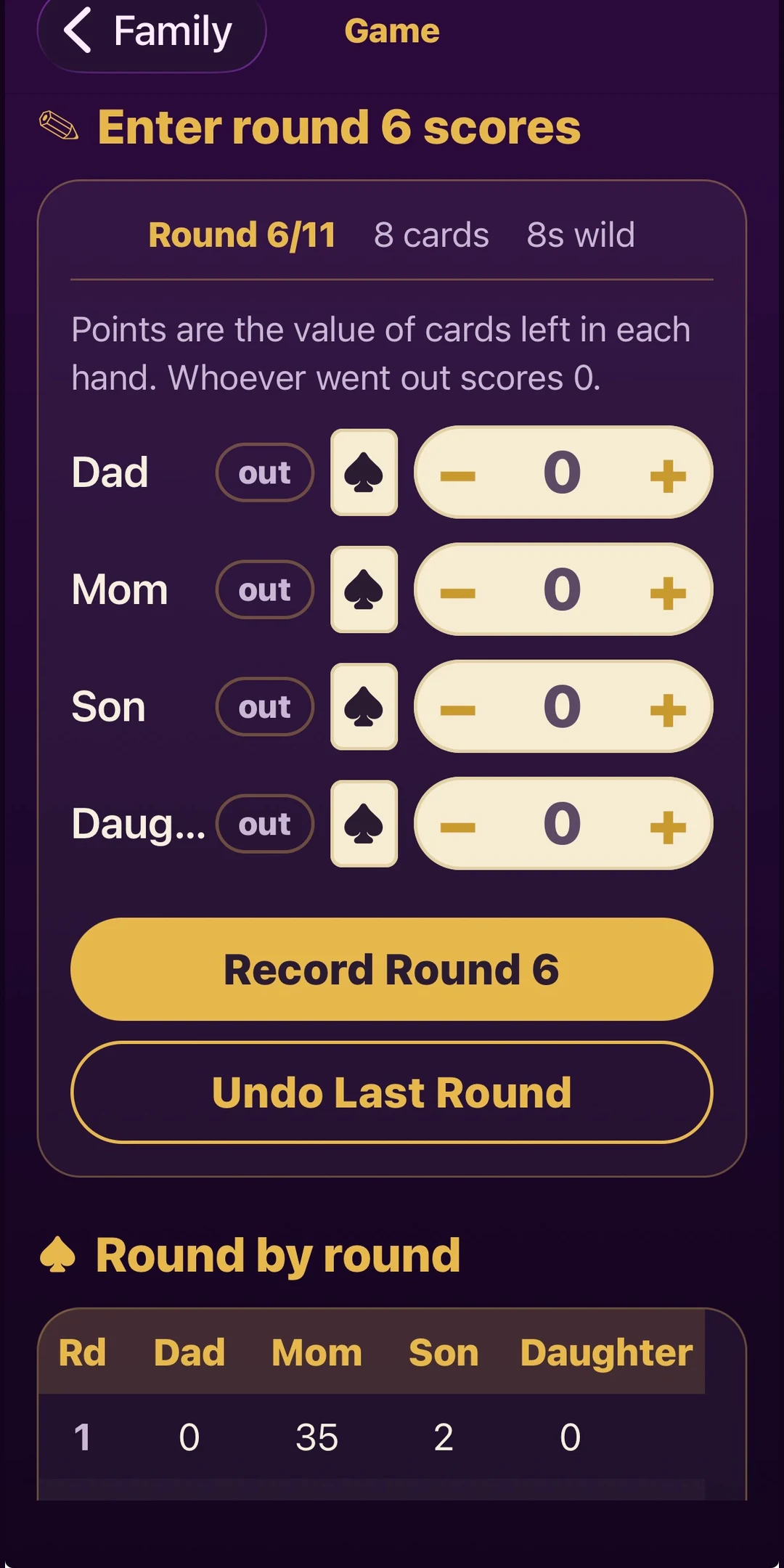 Five Crowns Group Scorekeeper screenshot